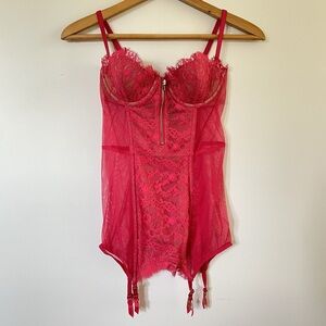 Victoria’s Secret Red Lace Lingerie Garter Bustier